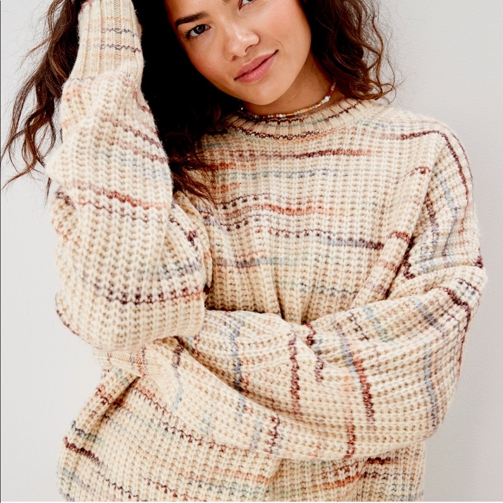 AE OVERSIZED CREW NECK SWEATER (cream)